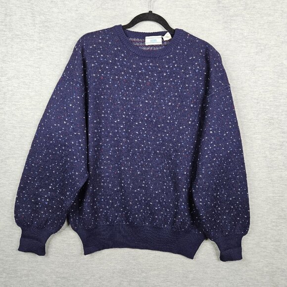 Axiom Other - Axiom Men's Crew Neck Blue Pull over Long Sleeve Sweater Size L Made in Italy